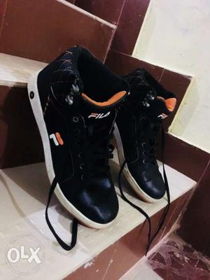 Black-and-orange Fila High-top Sneakers