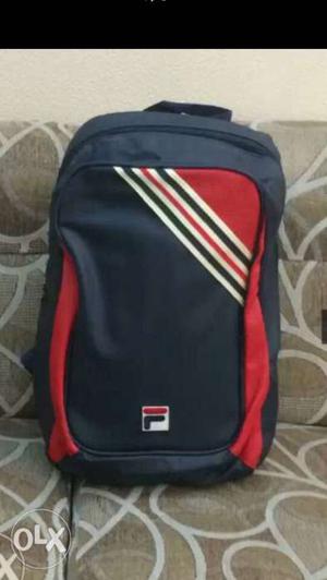 Fila Black And Red Backpack Bag