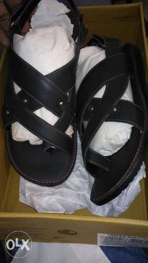 RADTAPE Black Leather Sandals