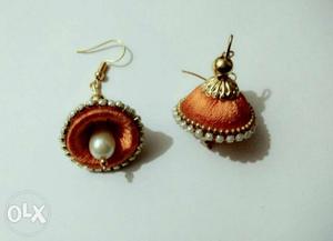 Silk thread handmade earrings available in
