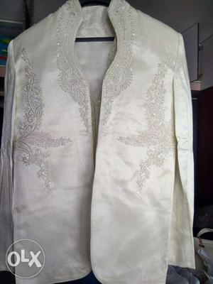 White Floral Suit Jacket