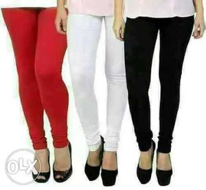 Women's Three Red, White, And Black Pants