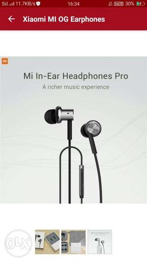 Mi pro hd earphone sealed packed Good HD sound