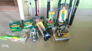 All types of fishing equipments for sail.