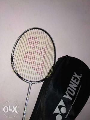 Black And White Yonex Badminton Racket With Bag