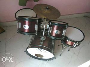 Brown And White Drum Set
