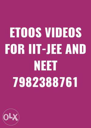 Etoos videos for iit jee and neet