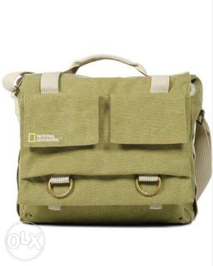 Green And White National Geographic Crossbody Bag