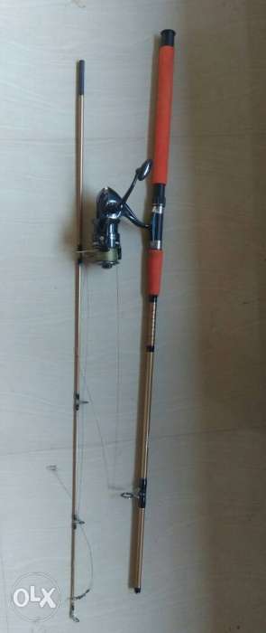New,Orange And Brown Fishing Rod and set