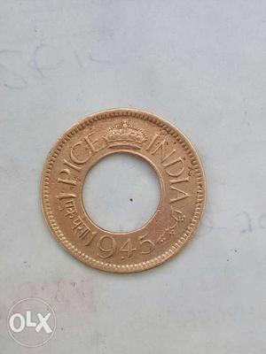 Round  Gold-colored India Coin