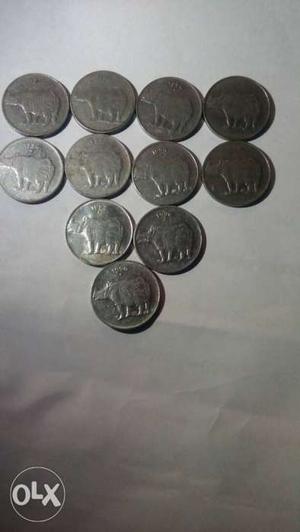 Round Silver-color Coin Collection