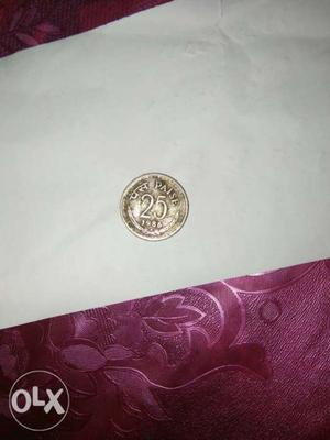 Silver coated 25 paisa