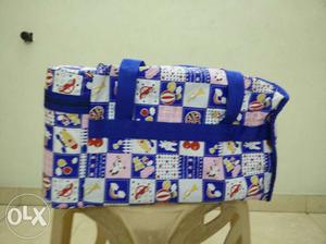 Baby's Blue And White Diaper Bag