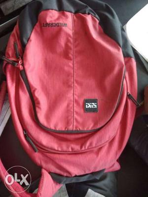 Back And Red Backpack