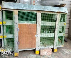 Beige Wooden 3-layer Pet Cage
