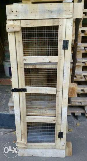 Brown Wooden 4-layered Breeding Cage