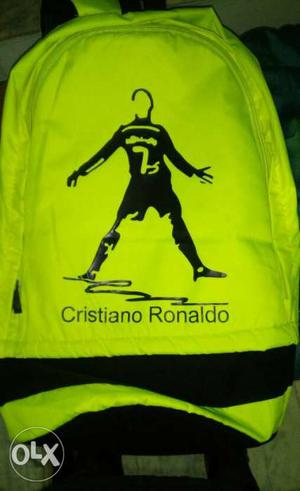 Green And Black Cristiano Ronaldo Print Backpack Nike Sports
