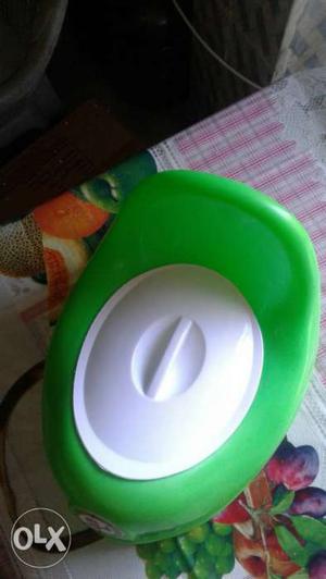 Green And White Plastic Potty Trainer