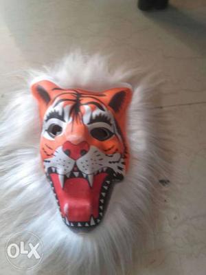 Orange And White Tiger Mask