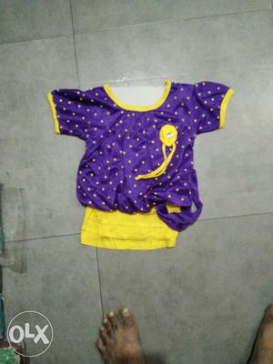 Purple And Yellow Floral Onesie