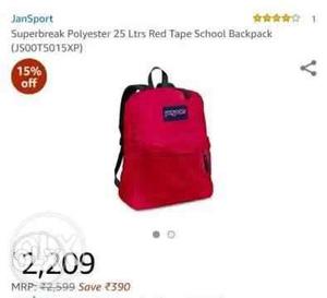 Red Superbreak Polyester Backpack
