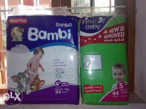 Two Bambi Diaper Plastic Packages