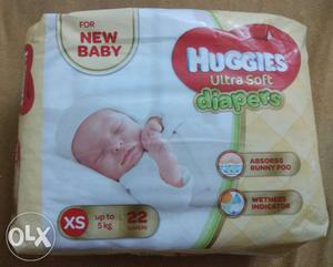 XS Huggies Ultra Soft Diapers Pack. MRP Rs 315