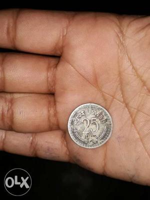 25 Silver Paise Coin