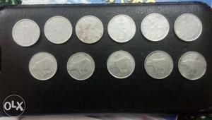 25 paise rhino coin (set of 11)