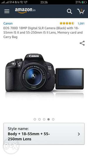 Black Canon EOS 700D DSLR Camera Screenshot
