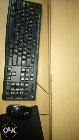 Black Corded Keyboard And Mouse