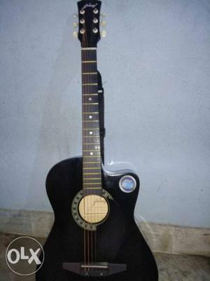 Black Single-cutaway Acoustic Guitar String Instrument