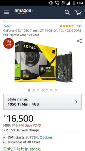 Brand new zotac Nvidia ti 4gb Graphics card