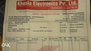 Khosla Electrononics Printing Paper