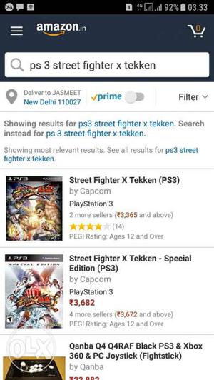PS 3 Street Fighter X Tekken Condition New No Exchange