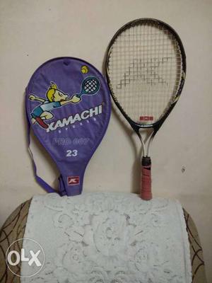 Purple And White Tennis Racket With Case