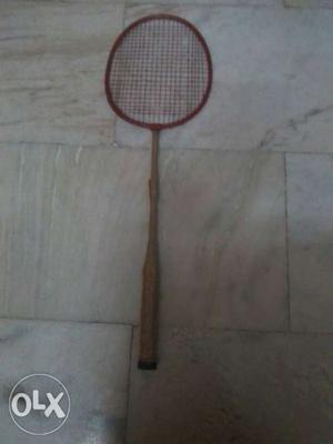 Red And Gray Badminton Racket