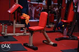 Red And White Weight Bench