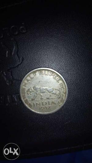 Silver-colored Half Rupee Coin