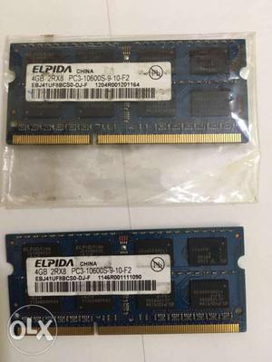 Two Blue Elpidia 4gb rams for laptop