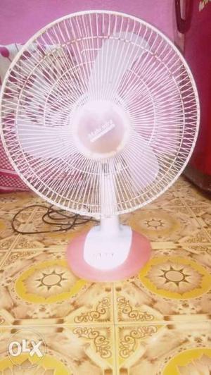 White And Pink Desk Fan