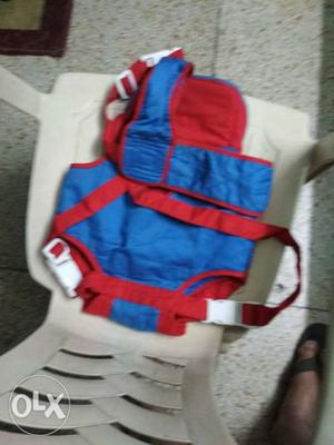 Baby's Blue And Red Breathable Carrier