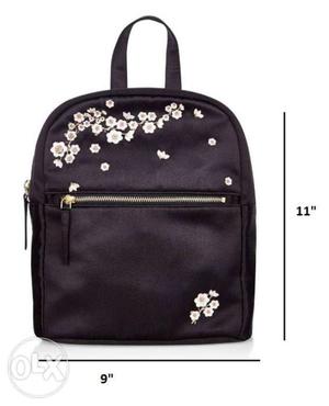Black And White Floral Backpack