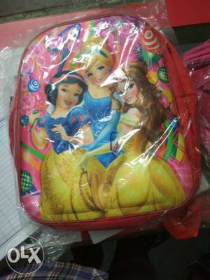 Girl's Disney Princess Backpack With Clear Plastic Pack