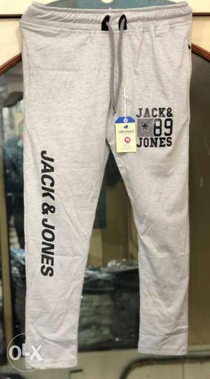 Gray And Black Jack And Jones Drawstring Pants