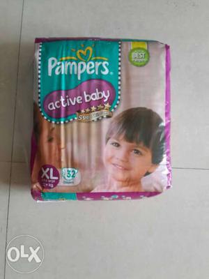 Pampers active baby XL. Sealed pack of 32 diapers