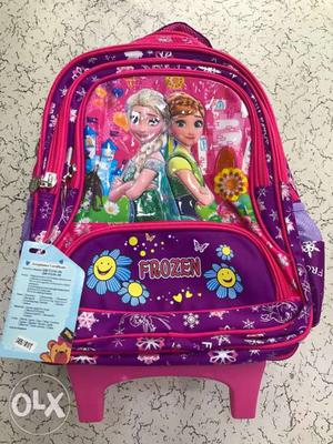 Pink And Purple Disney Frozen Backpack