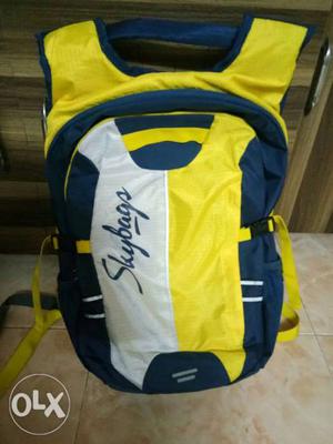 Yellow, Black, And White Skybags Backpack
