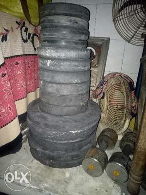 100 kg rubber weight with 2 pairs dumble rode