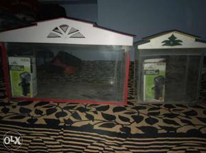2 aquarium and 2 aquarium internal filter one